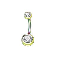 Fashion Geometric Stainless Steel Inlay Zircon Belly Ring sku image 9