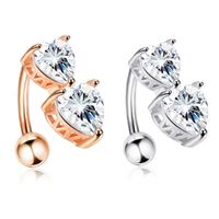 Fashion Water Droplets Stainless Steel Plating Zircon Belly Ring 1 Piece sku image 1