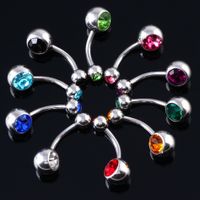 Fashion Geometric Stainless Steel Inlay Zircon Belly Ring main image 5