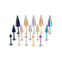 Fashion Rhombus Conical Stainless Steel Lip Stud main image 5