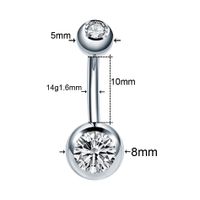 Fashion Geometric Stainless Steel Inlay Zircon Belly Ring main image 4