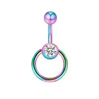 Simple Style Geometric Stainless Steel Plating Zircon Belly Ring 1 Piece sku image 3
