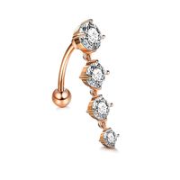 Simple Style Flower Stainless Steel Inlay Zircon Belly Ring 1 Piece sku image 8