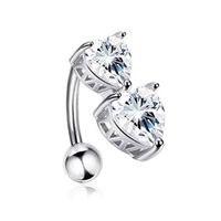 Simple Style Flower Stainless Steel Inlay Zircon Belly Ring 1 Piece sku image 4