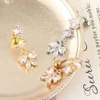 Fashion Butterfly Stainless Steel Inlay Zircon Belly Ring 1 Piece main image 5