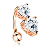 Simple Style Flower Stainless Steel Inlay Zircon Belly Ring 1 Piece sku image 7