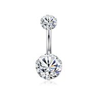 Fashion Water Droplets Stainless Steel Inlay Zircon Belly Ring 5 Pieces sku image 1