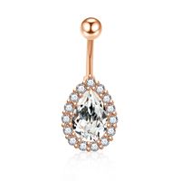 Fashion Water Droplets Stainless Steel Inlay Zircon Belly Ring 5 Pieces sku image 12