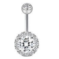 Fashion Water Droplets Stainless Steel Inlay Zircon Belly Ring 5 Pieces sku image 5