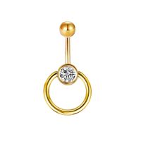 Simple Style Geometric Stainless Steel Plating Zircon Belly Ring 1 Piece sku image 4