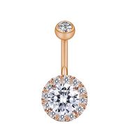 Fashion Water Droplets Stainless Steel Inlay Zircon Belly Ring 5 Pieces sku image 7
