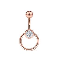Simple Style Geometric Stainless Steel Plating Zircon Belly Ring 1 Piece sku image 5