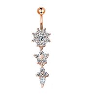 Simple Style Heart Shape Bow Knot Stainless Steel Plating Zircon Belly Ring 1 Piece sku image 16