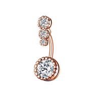 Fashion Water Droplets Stainless Steel Inlay Zircon Belly Ring 5 Pieces sku image 4