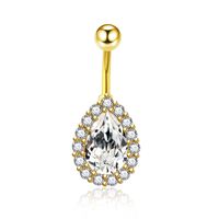 Fashion Water Droplets Stainless Steel Inlay Zircon Belly Ring 5 Pieces sku image 11