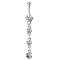 Simple Style Leaf Stainless Steel Inlay Belly Ring 1 Piece sku image 16