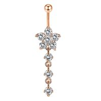 Simple Style Heart Shape Bow Knot Stainless Steel Plating Zircon Belly Ring 1 Piece sku image 7