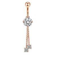 Simple Style Heart Shape Bow Knot Stainless Steel Plating Zircon Belly Ring 1 Piece sku image 8