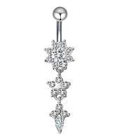Simple Style Heart Shape Bow Knot Stainless Steel Plating Zircon Belly Ring 1 Piece sku image 12