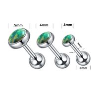 Simple Style Colorful Stainless Steel Plating Zircon Ear Studs 1 Piece main image 4