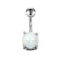 Simple Style Leaf Stainless Steel Inlay Belly Ring 1 Piece sku image 2