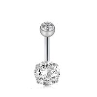 Simple Style Leaf Stainless Steel Inlay Belly Ring 1 Piece sku image 1