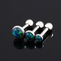 Simple Style Colorful Stainless Steel Plating Zircon Ear Studs 1 Piece main image 3