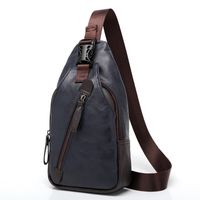 Men's Streetwear Sports Solid Color Pu Leather Waterproof Waist Bags sku image 1