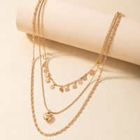 Simple Style Heart Shape Alloy Plating Women's Layered Necklaces main image 4