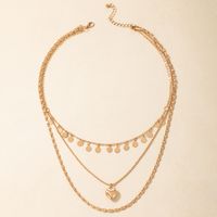 Simple Style Heart Shape Alloy Plating Women's Layered Necklaces main image 5