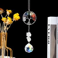 Cross-border Hot Selling Seven Colors Crystal Gravel Lucky Tree Pendant Sun Catcher Decoration Wind Chimes Crystal Lighting Gift main image 2