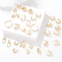 1 Paire Mode Forme C Placage Alliage Boucles D'oreilles main image 4