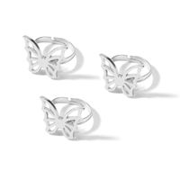 Simple Style Butterfly Alloy Silver Plated Women's Open Ring 1 Set main image 2