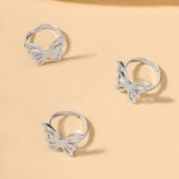 Simple Style Butterfly Alloy Silver Plated Women's Open Ring 1 Set main image 5