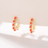 Simple Style Round Alloy Plating Women's Earrings 1 Pair sku image 8