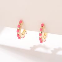 Simple Style Round Alloy Plating Women's Earrings 1 Pair sku image 9