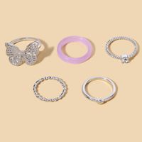 Fashion Butterfly Alloy Silver Plated Women's Rings 1 Set main image 3