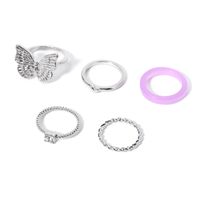 Fashion Butterfly Alloy Silver Plated Women's Rings 1 Set main image 2
