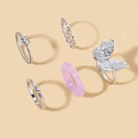 Fashion Butterfly Alloy Silver Plated Women's Rings 1 Set main image 5