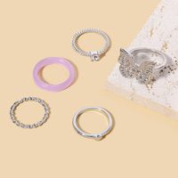 Fashion Butterfly Alloy Silver Plated Women's Rings 1 Set main image 4