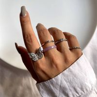 Fashion Butterfly Alloy Silver Plated Women's Rings 1 Set main image 6