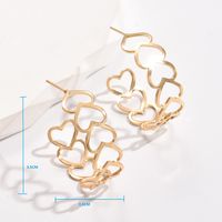 1 Pair Simple Style C Shape Heart Shape Gold Plated Copper Ear Studs main image 2