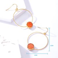 Fashion Round Copper Gold Plated Dangling Earrings 1 Pair main image 2