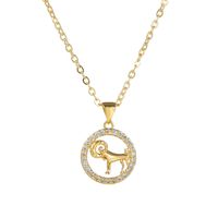 Simple Style Animal Constellation Alloy Hollow Out Rhinestones Women's Pendant Necklace 1 Piece main image 6
