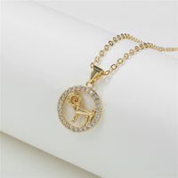 Simple Style Animal Constellation Alloy Hollow Out Rhinestones Women's Pendant Necklace 1 Piece main image 4