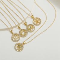 Simple Style Animal Constellation Alloy Hollow Out Rhinestones Women's Pendant Necklace 1 Piece main image 2
