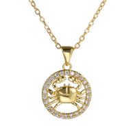Simple Style Animal Constellation Alloy Hollow Out Rhinestones Women's Pendant Necklace 1 Piece sku image 4