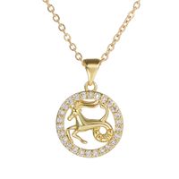 Simple Style Animal Constellation Alloy Hollow Out Rhinestones Women's Pendant Necklace 1 Piece sku image 10