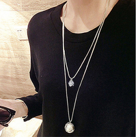 Fashion Round Alloy Inlay Artificial Pearls Rhinestones Women's Layered Necklaces 1 Piece main image 1