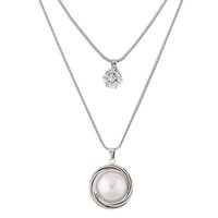 Moda Ronda Aleación Embutido Perlas Artificiales Diamantes De Imitación Mujeres Collares En Capas 1 Pieza main image 3
